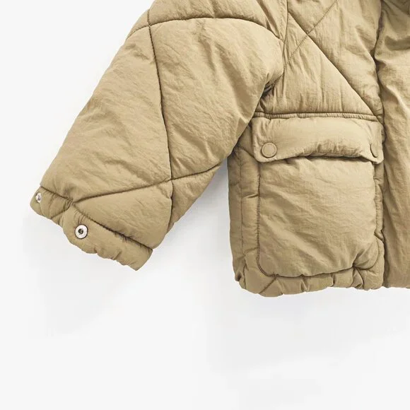 Girls' Zara Quilted Oversized Puffer Coat Sz 6-7 - Picture 3 of 9